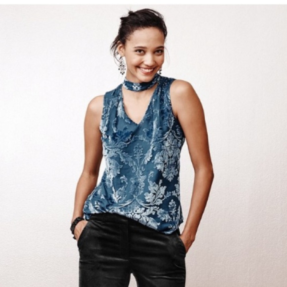 Salma Velvet Burnout Shell